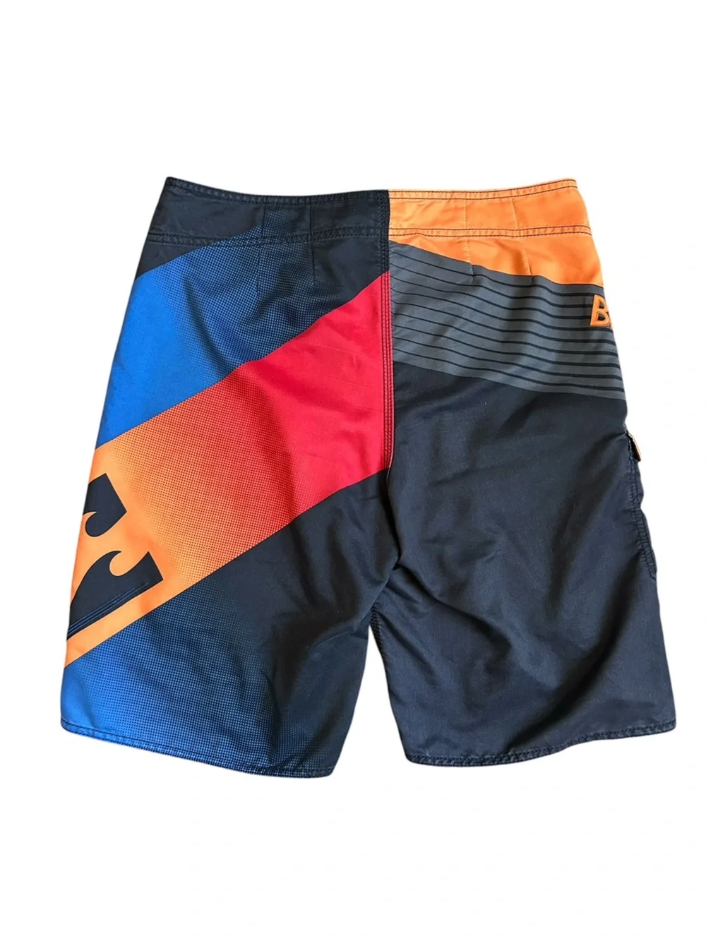 Billabong Men’s Multi-Colored Swim Shorts with Velcro and tie size 34
